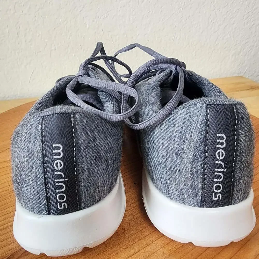 Merinos Shoes Womens Size 8 Gray Wool Knit Walking Sneakers Comfort Lightweight